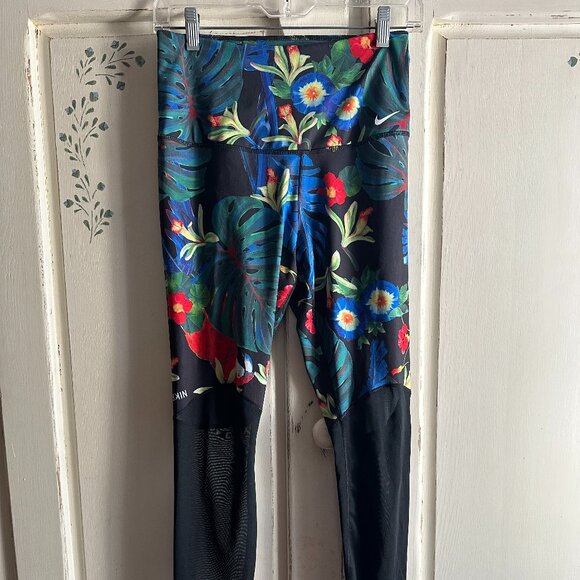Nike Tropical Print Mesh High Rise Dri Fit Legging sz Medium - Picture 3 of 8